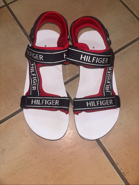 Tommy Hilfiger Shoes - Tommy Hilfiger Blue, White & Red Logo Strap Sandals